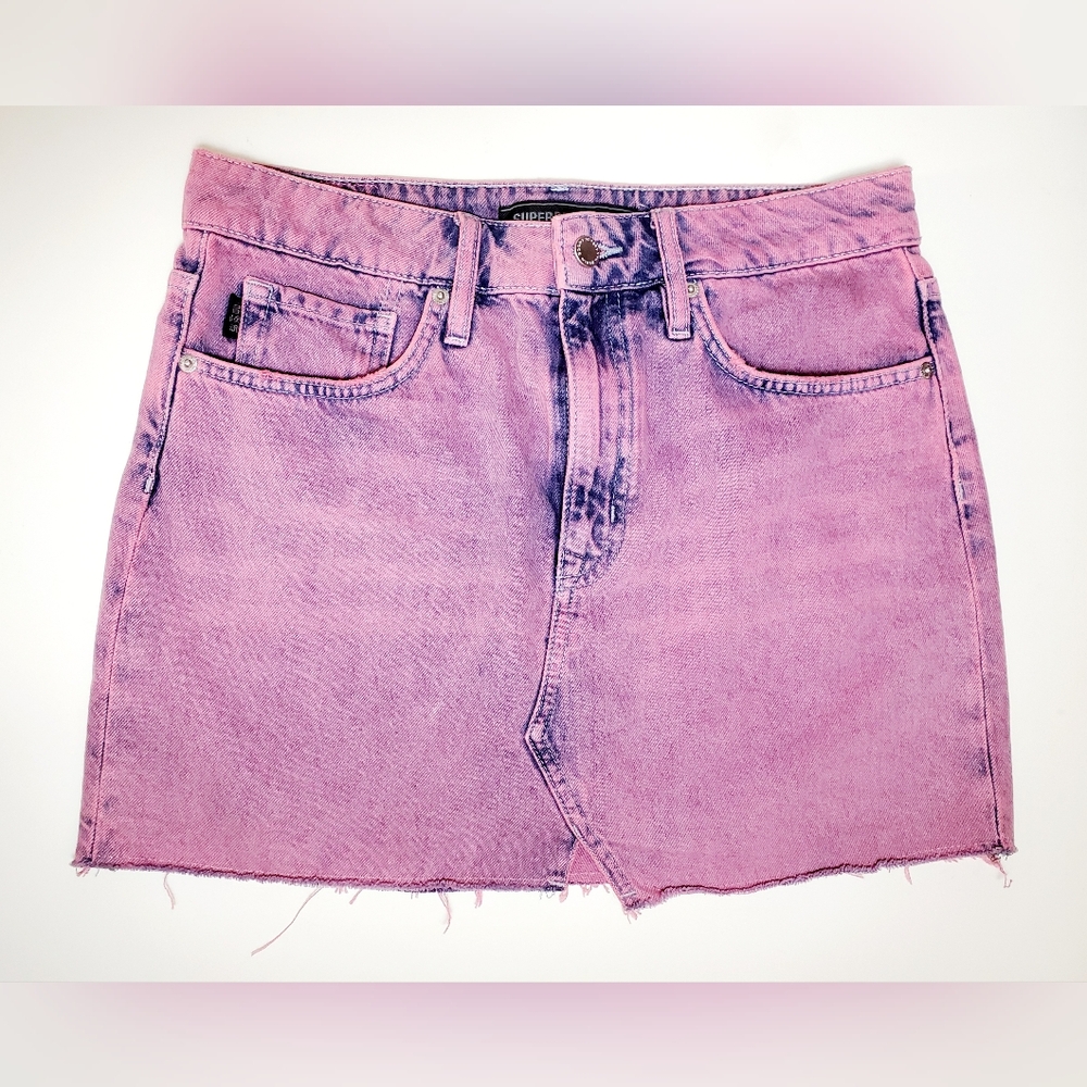 Superdry Vintage Denim Mini Skirt Size 30 Made In Turkey